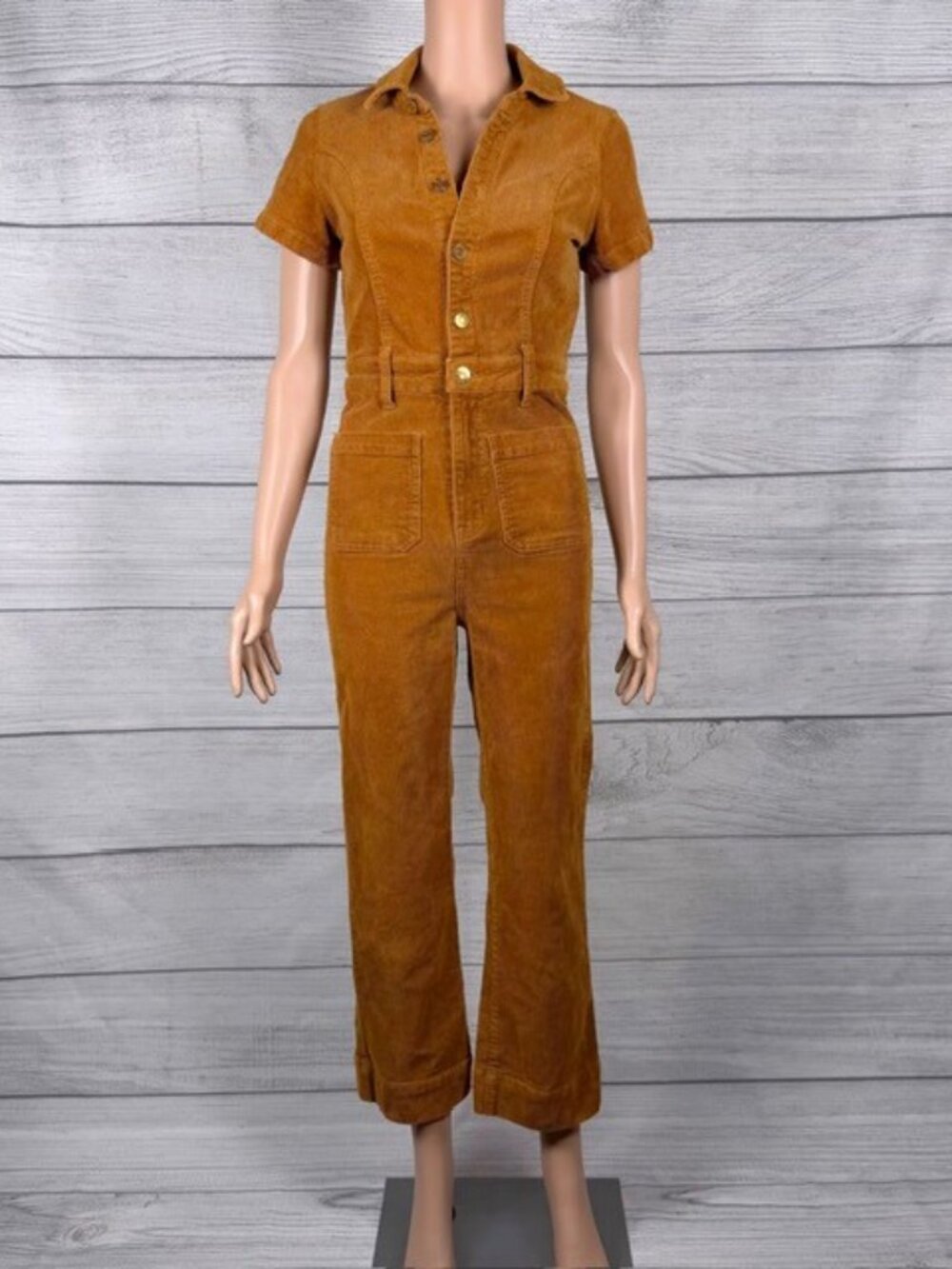 🤎 Show Me Your Mumu Cropped Everhart Camel Corduroy Jumpsuit Size S